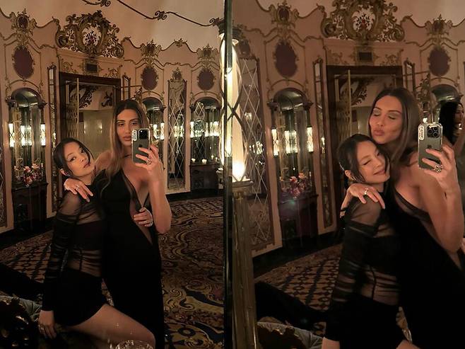 위켄드 생일파티 참석한 제니와 미미 토메. 사진 | 미미 토메 SNS