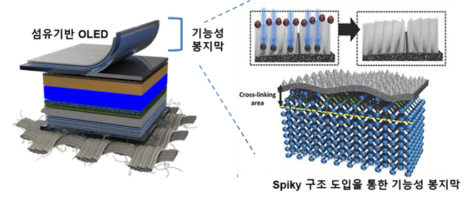 다기능성 봉지막이 포함된 섬유기반 OLED 구조. 전용민 가천대 교수 제공