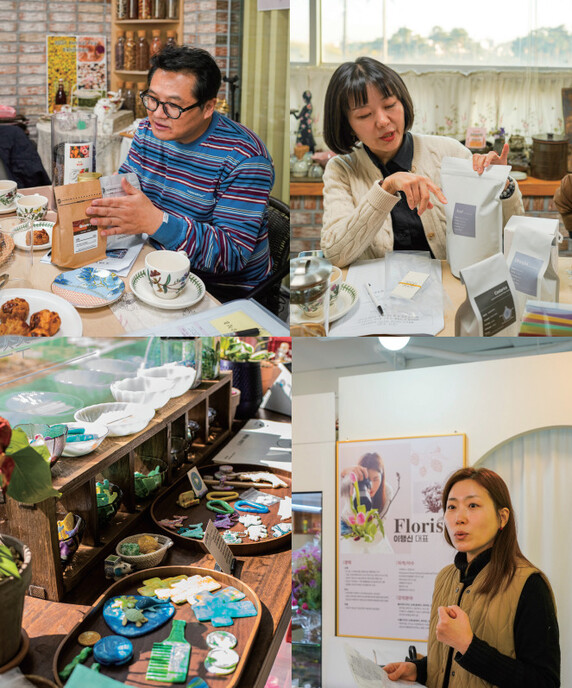 지난해 9~12월 여섯차례 열린 대전 어궁동의 ‘안녕거리 페어링 파티’에서 지역 생산자들이 업체와 제품을 소개하고 있다. 윙윙 제공