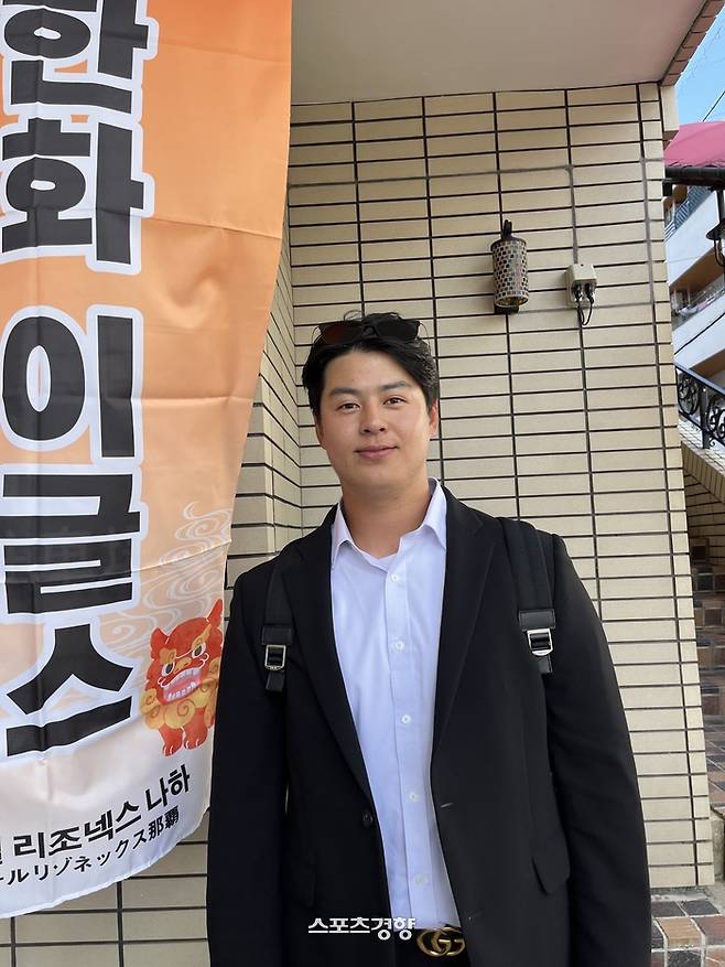 한화 노시환이 21일 일본 오키나와에서 인터뷰를 하고 있다. 오키나와 | 김하진 기자