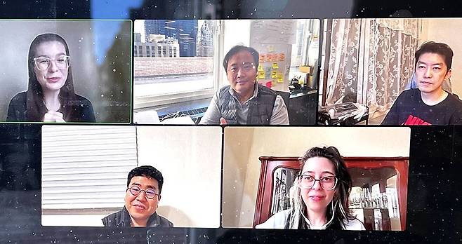 한국, 미국, 브라질에서 글로벌 전략 회의에 참여하고 있는 콜라보그라운드 임직원 / 출처=콜라보그라운드