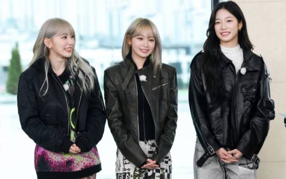 그룹 르세라핌의 사쿠라, 김채원, 카즈하가 SBS '런닝맨'에 출연했다./사진=SBS