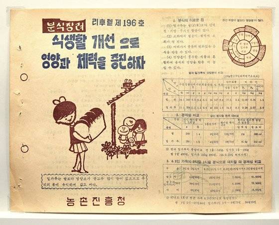 농촌진흥청에서 1968년 발행한 분식 장려 홍보 리플릿.