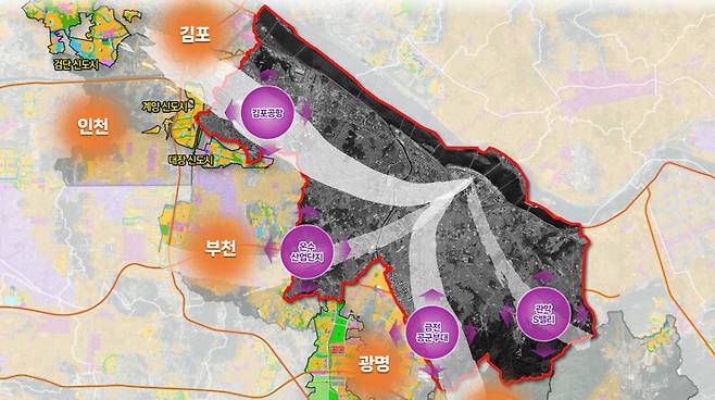 서울시는 김포, 인천, 부천, 광명 등 수도권 지역과 인접한 부지를 활용한다는 구상이다. 서울시 제공