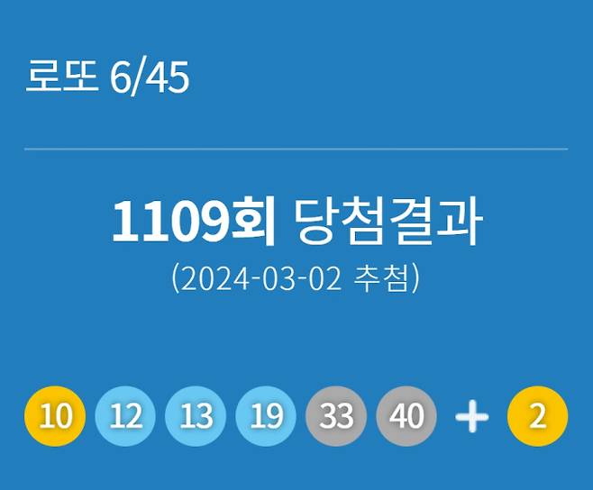 1109회 로또 동행복권