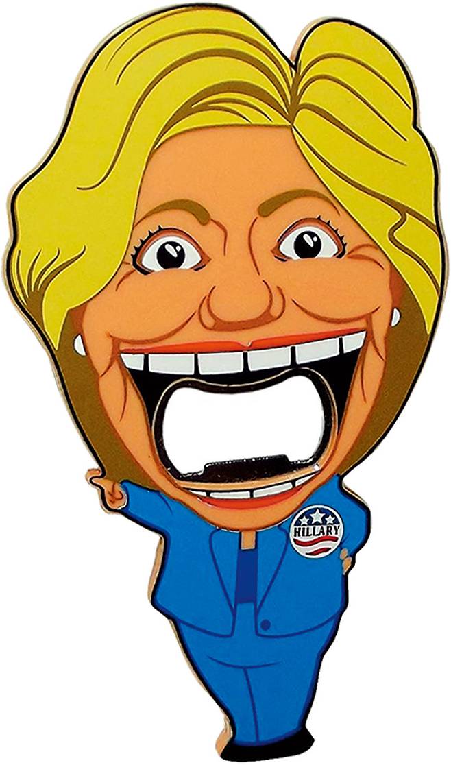 2016년 대선 당시 민주당 후보였던 힐러리 클린턴 전 국무장관을 본뜬 병따개. 아마존 홈페이지 캡처
