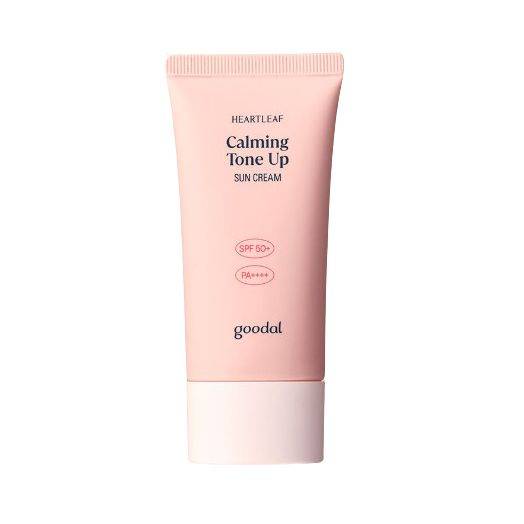 구달 맑은 어성초 진정 수분 톤업 선크림 SPF50+ PA++++ - 어성초 추출물이 피부 자극을 가라앉히고 핑크 베이지 색 크림이 잡티, 기미까지 자연스럽게 커버하는 촉촉한 비건, 산호초 유해 의심 성분 없는 유기, 무기 혼합 자외선 차단제. 50mL 2만2천원.