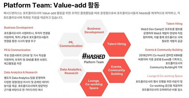 해시드 플랫폼 팀의 포트폴리오 프로젝트 세부 지원 전략 / 사진=해시드