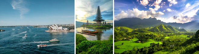 왼쪽부터 순서대로 호주, 인도네시아, 베트남 / 사진=PEXELS