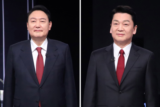 윤석열 국민의힘 대선 후보와 안철수 국민의당 대선 후보. 연합뉴스