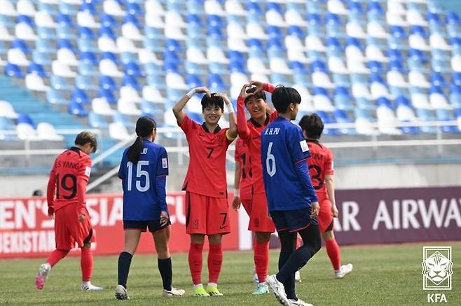 [서울=뉴시스] 한국 20세 이하(U-20) 여자축구 대표팀의 전유경. (사진=대한축구협회 제공) *재판매 및 DB 금지