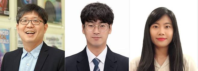 왼쪽부터 노준석 교수, 기계공학과 통합과정 김주훈·김예슬 씨.