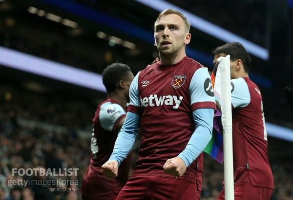 제러드 보언(중앙, 웨스트햄유나이티드). 게티이미지코리아