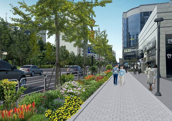 A rendering of a small flower garden set up along a boulevard in Yeongdeungpo-gu in western Seoul (Seoul Metropolitan Government)