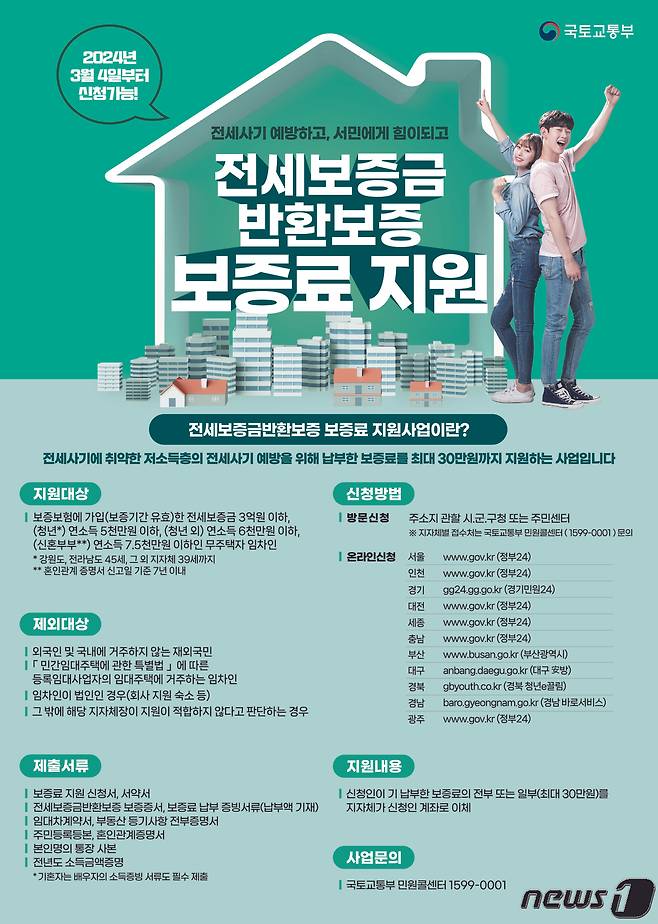 경산시 전세보증금반환 보증료 지원 안내문/뉴스1