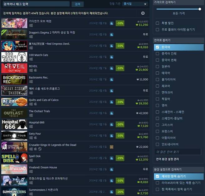 해외 게임들의 한글 지원이 대폭 늘었다