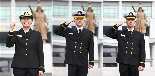 왼쪽부터 황희정,  이영준, 박정민 해군소위. [해군]