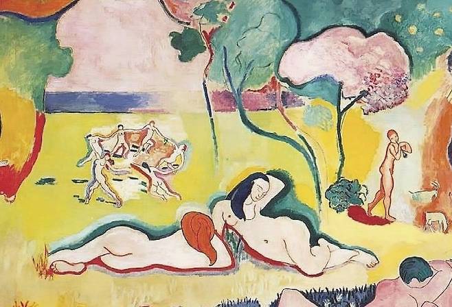 앙리 마티스, '생의 기쁨'(일부 확대), 캔버스에 유채, 176.5x240.7cm, 1905~1906, 반스 파운데이션