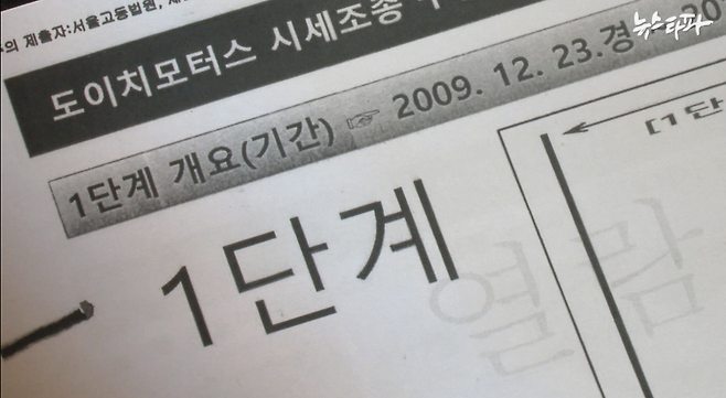 검찰이 법원에 제출한 PT 자료. 역시 1단계 작전이 시작된 날이 2009년 12월 23일로 돼있다.