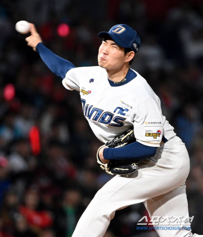 2일 창원NC파크에서 열린 PO3차전 KT와 NC의 경기, NC 이재학이 역투하고 있다. 창원=허상욱 기자wook@sportschosun.com/2023.11.02/