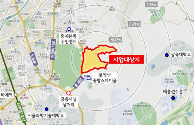 서울 노원구 백사마을 재개발 위치도. 노원구 제공