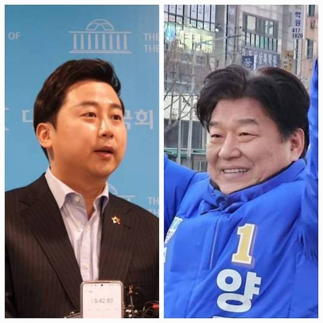 장예찬 국민의힘 부산 수영구 예비후보(왼쪽부터)와 양문석 더불어민주당 경기 안산갑 예비후보. 사진=쿠키뉴스 자료사진, 양 후보 페이스북 갈무리