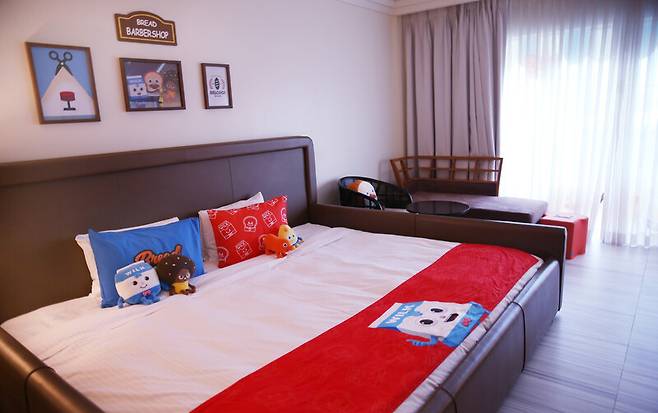 롯데호텔 괌 객실 중 하나. 아이들이 특히 좋아한다고 한다. 박미향 기자