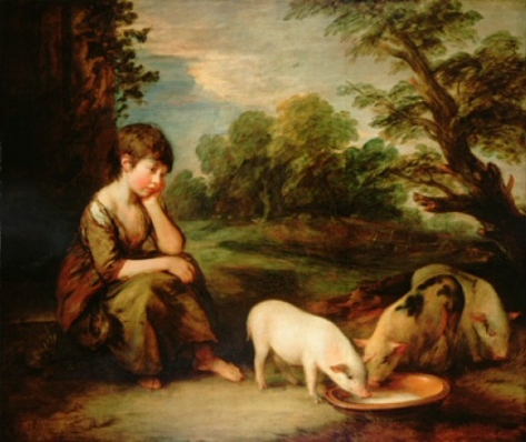 게인즈버러가 그린 돼지와 소녀(1781~1782). 레이놀즈가 구입했던 그림이다. /개인소장