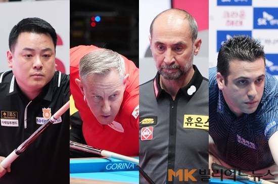 SK렌터카제주도PBA월드챔피언십 4강이 (왼쪽부터) 조재호-레펀스, 사이그너-사파타 대결로 압축됐다.