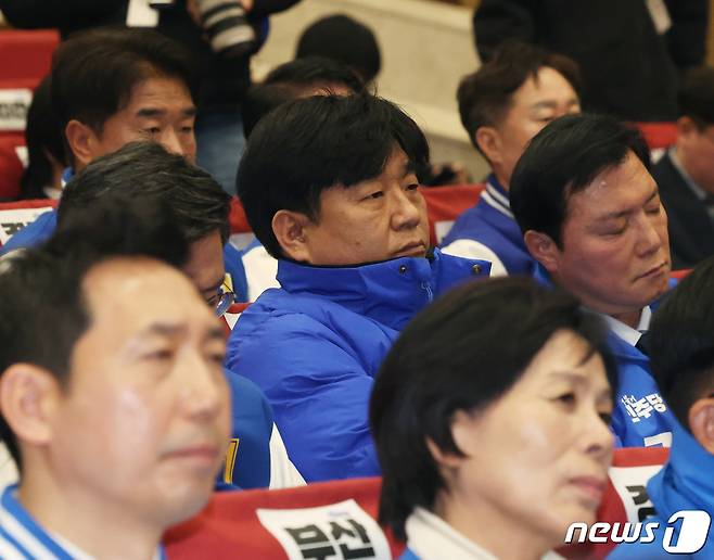 양문석 더불어민주당 경기 안산갑 후보가 17일 오전 서울 여의도 국회 의원회관에서 열린 제22대 총선 후보자 대회에 참석하고 있다. 2024.3.17/뉴스1 ⓒ News1 송원영 기자