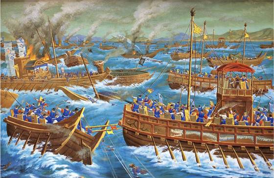 김형구의 민족기록화 '한산대첩' 서울 용산 전쟁기념관 소장 [사진 한국학중앙연구원]