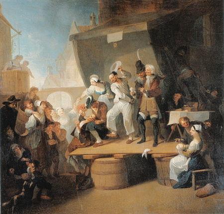18세기 오스트리아 화가 프란츠 안톤 마울베르츠의 1795년 작 '돌팔이 의사(The Quack)'. 이발사 겸 의사가 치료하는 당시의 의료 상황을 담았다.