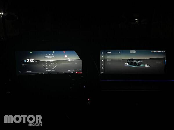 ​KGM 토레스 EVX 전기차 모드 화면 사진 모터매거진 윤성 기자​