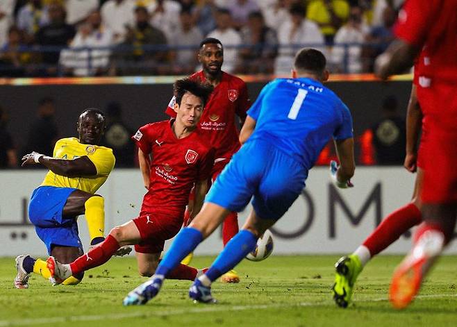 [서울=뉴시스] 카타르 프로축구 알두하일 수비수 김문환. (사진=알나스르 SNS 캡처) *재판매 및 DB 금지