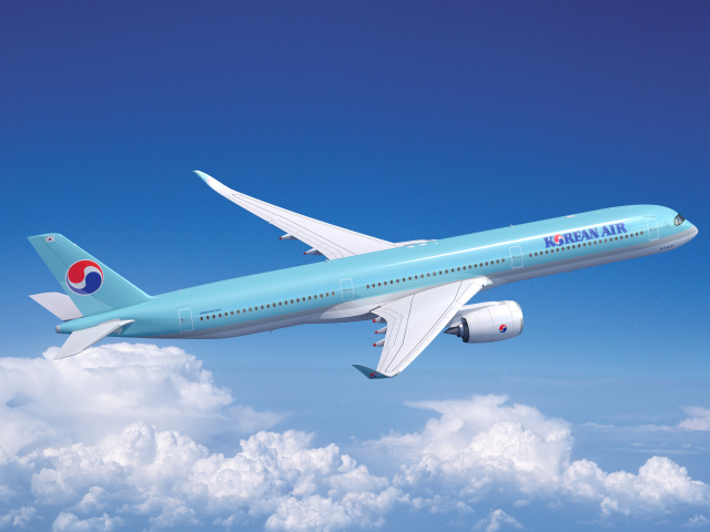 대한항공이 유럽 에어버스와 구매 계약을 맺은 A350-100의 가상 이미지. 사진제공=대한항공