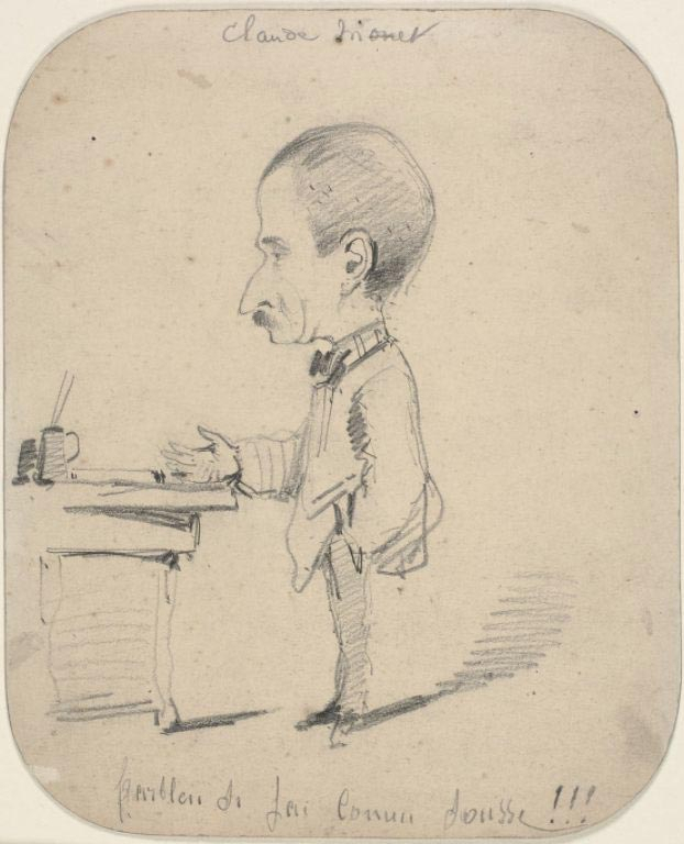 클로드 모네, 'Caricature of Man Standing by Desk', 1855~1856