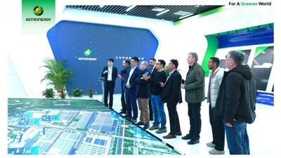 A delegation of Masdar, the Dubai Electricity and Water Authority (DEWA), and India's largest EPC company Larsen & Toubro (L&T) visits Astronergy global headquarters in Haining, Zhejiang Province, China. (PRNewsfoto/Astronergy)