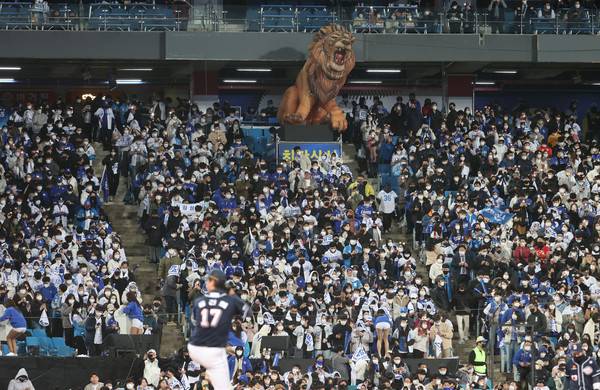 2021년 가을야구 진출 당시의 삼성. 자료사진=연합뉴스