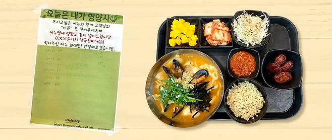 A school cafeteria meal offered at Korea University (Samsung Welstory)
