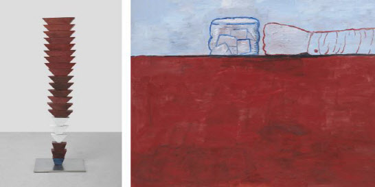 루이스 부르주아의 작품(왼쪽)과 필립 거스턴의 작품(사진=하우저앤워스).