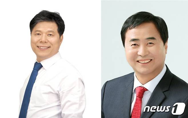 왼쪽부터 경기 부천갑의 서영석(민), 김복덕(국) 후보/뉴스1