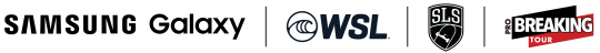 월드서프리그(WSL)·스트리트 리그 스케이트보딩(SLS)·프로 브레이킹 투어(PBT) 로고 이미지. 삼성전자 제공