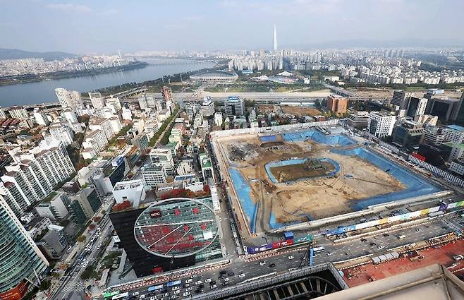 서울 강남구 삼성동 현대차그룹 글로벌비즈니스센터(GBC) 공사 현장. [매경DB]