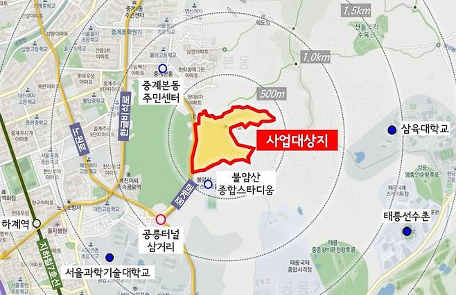 서울 노원구 중계본동 백사마을 위치도 [사진출처=노원구]