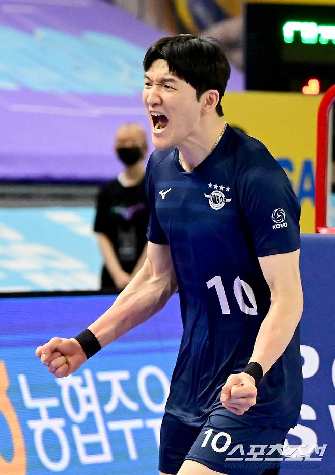 대한항공 정지석이 포효하고 있다. 사진제공=KOVO