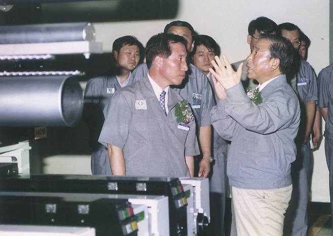 1999년 6월 스판덱스 공장 준공식에 참석한 조석래 효성 명예회장./효성 제공