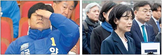 4월 총선에 나선 야권 후보들이 논란에 휘말렸다. 경기 안산갑에 출마한 양문석 더불어민주당 후보(왼쪽)는 부동산 매입 자금과 관련해 편법 대출 의혹을 받고 있다. 조국혁신당에서 비례대표 후보 1번을 받은 박은정 전 검사는 남편이 다단계 사기 혐의로 기소된 업체들의 변호를 맡아 논란이 일었다.  /뉴스1