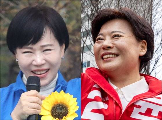 서울 중-성동갑 총선에서 맞붙는 전현희 더불어민주당 후보(왼쪽)와 윤희숙 국민의힘 후보. 중앙포토