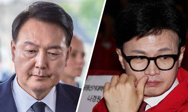 윤석열 대통령(왼쪽)과 한동훈 국민의힘 비상대책위원장 ⓒ연합뉴스