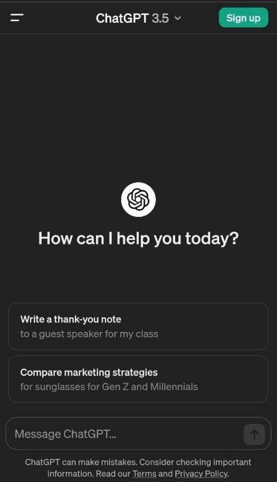 가입 없이 쓰는 챗GPT 화면. 독자 제공